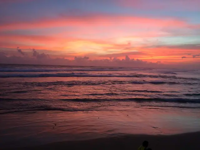 Sunset colours over the sea near Ahangama