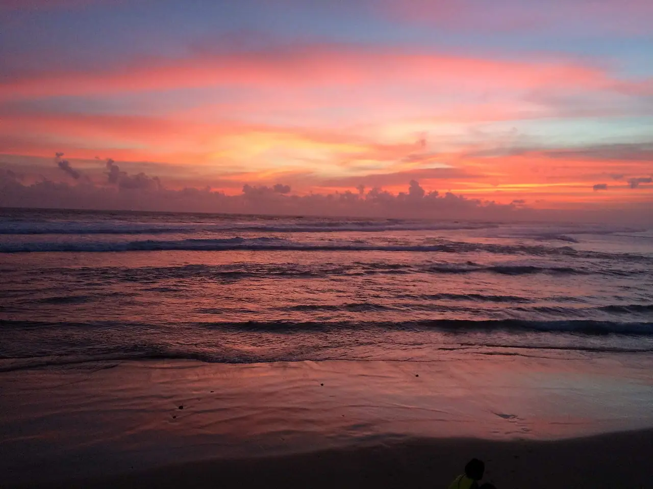Sunset colours over the sea near Ahangama