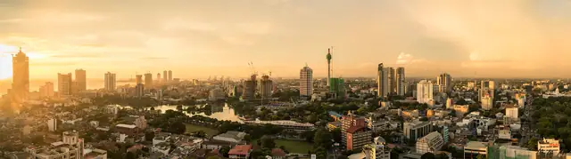 Colombo skyline at sunset