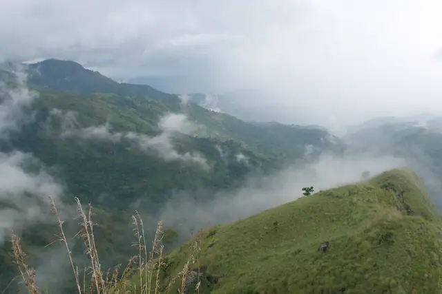 Mountains in the clouds above Ella