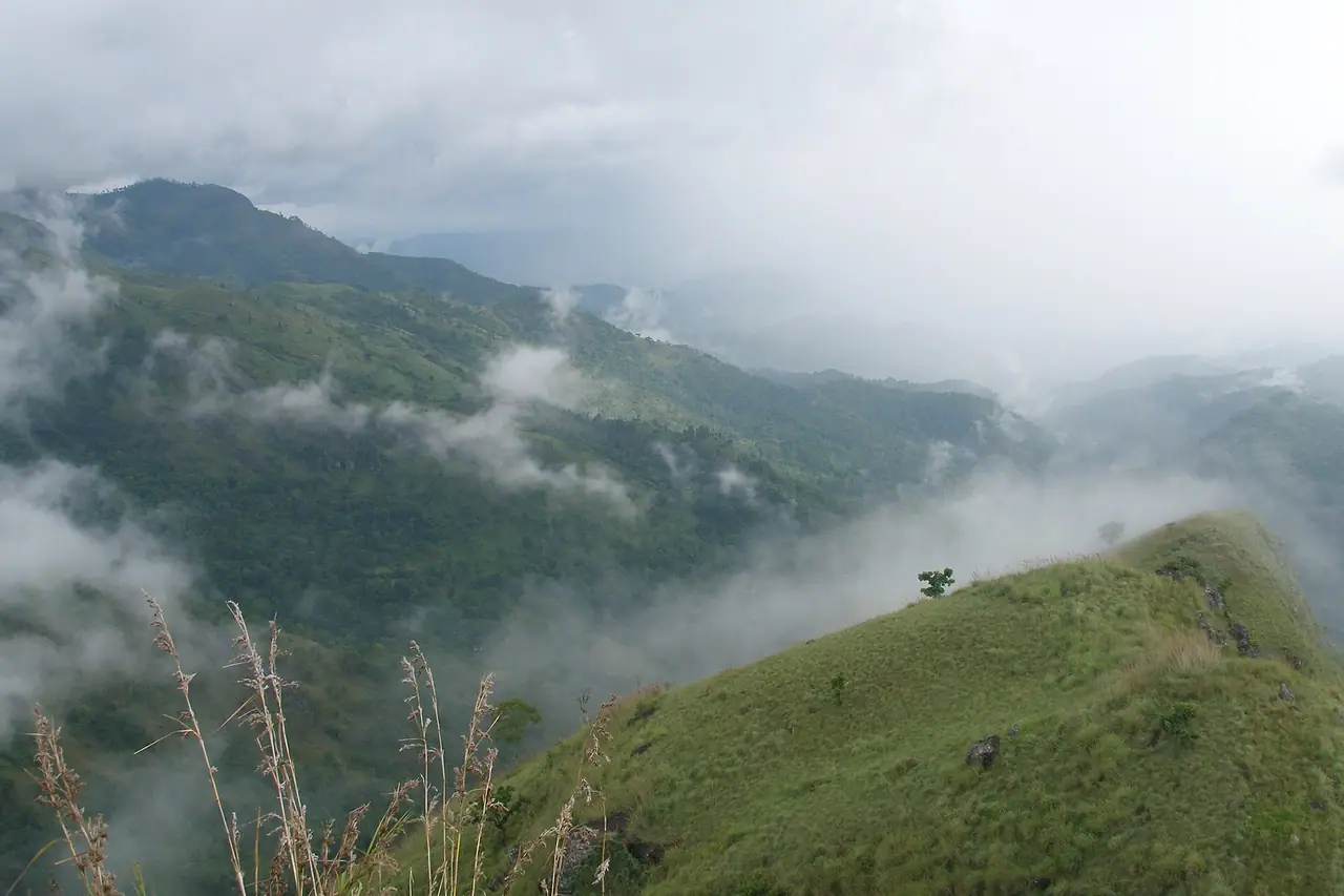 Mountains in the clouds above Ella