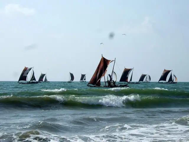 Boats near Negombo beach