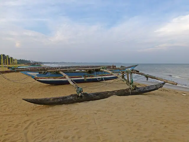 Outrigger canoe on Negombo beach