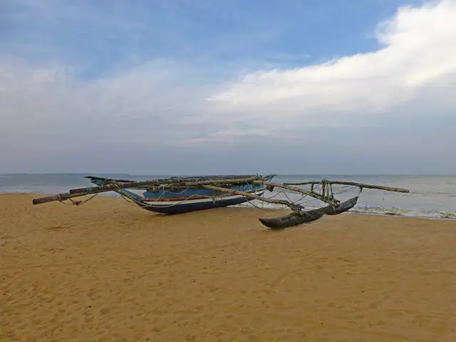 Outrigger canoe on Negombo beach