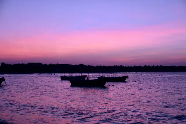 Pasikudah beach in the evening