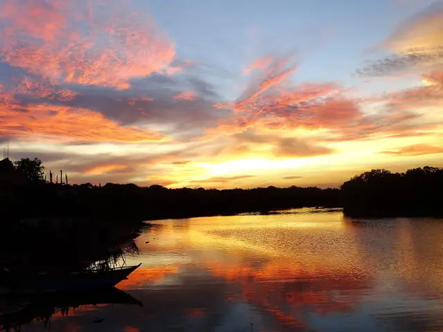 Sunset over the lagoon near Tangalle